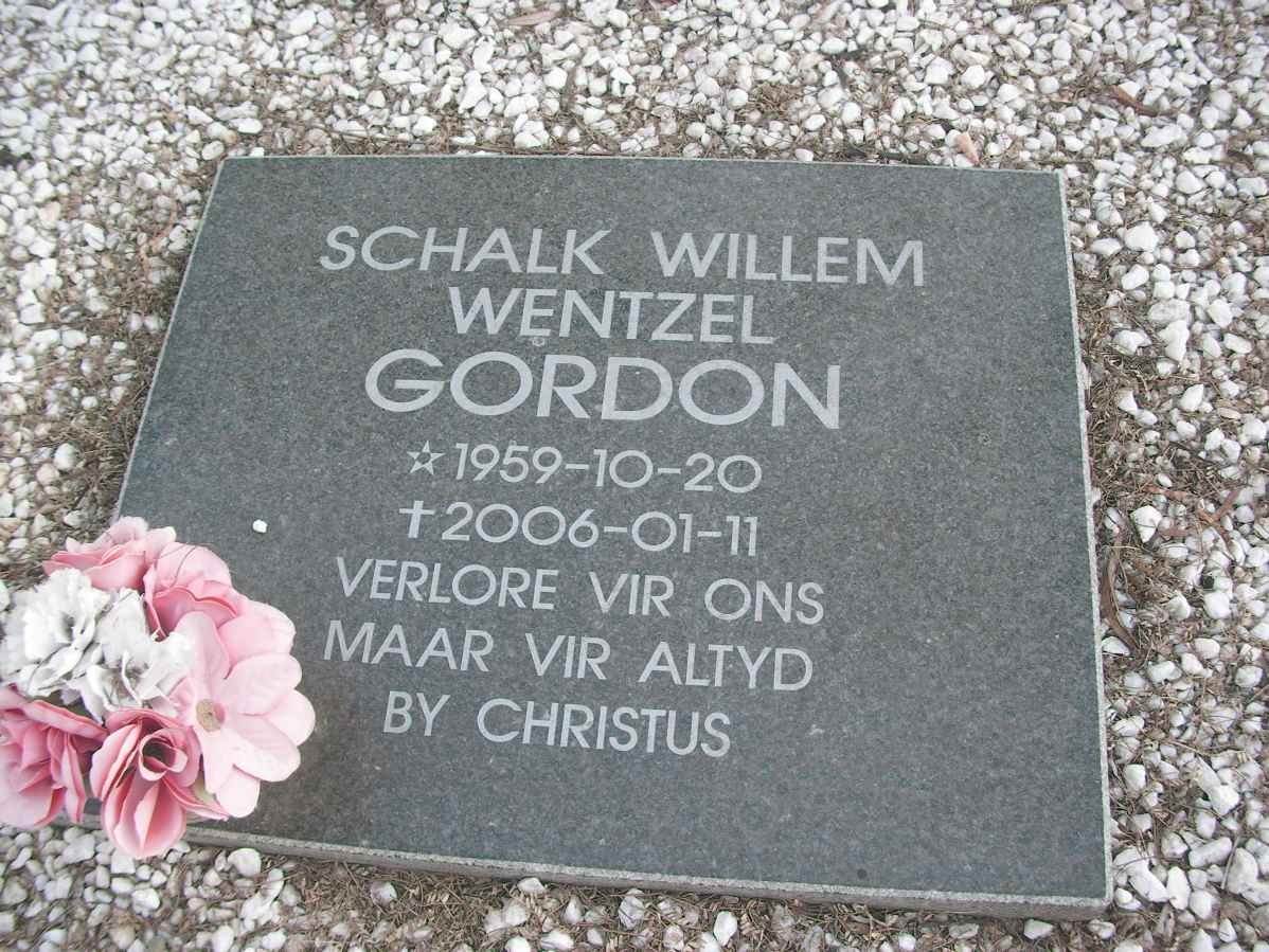 GORDON Schalk Willem Wentzel 1959-2006