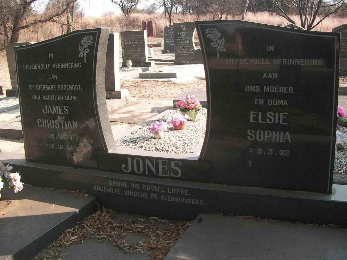 JONES James Christian 1929-1994 &amp; Elsie Sophia 1932-