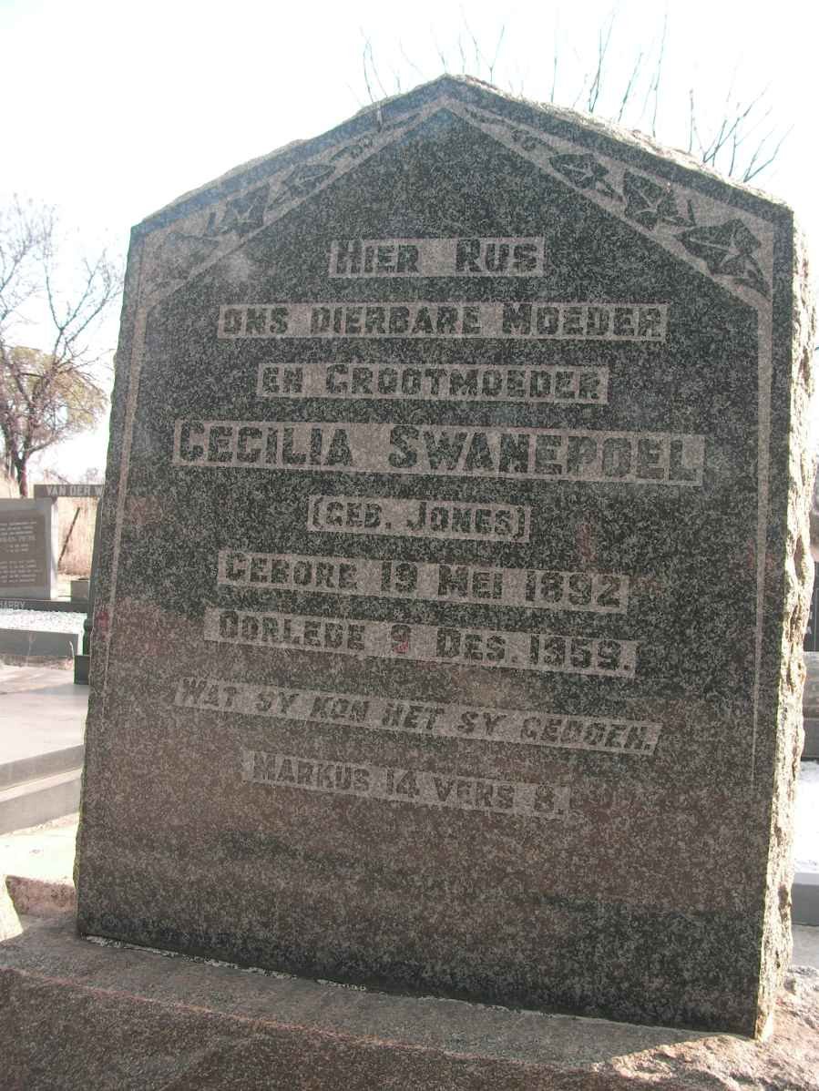 SWANEPOEL Cecilia nee JONES 1892-1959