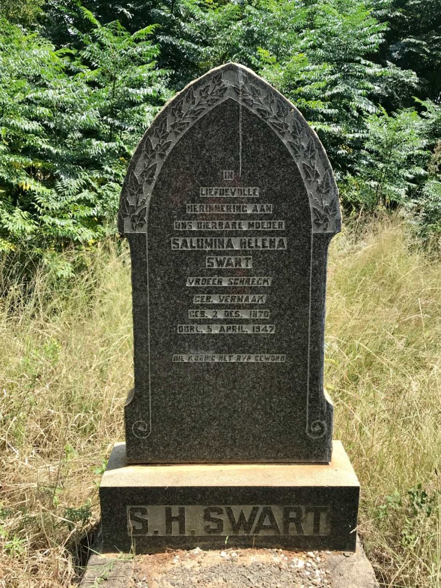SWART Salomina Helena voorheen SCHRECK nee VERMAAK 1870-1947