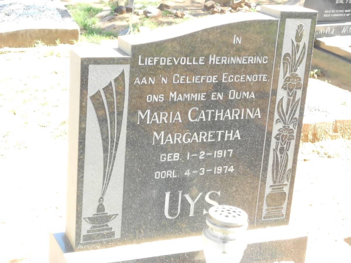 UYS Maria Catharina Margaretha 1917-1974