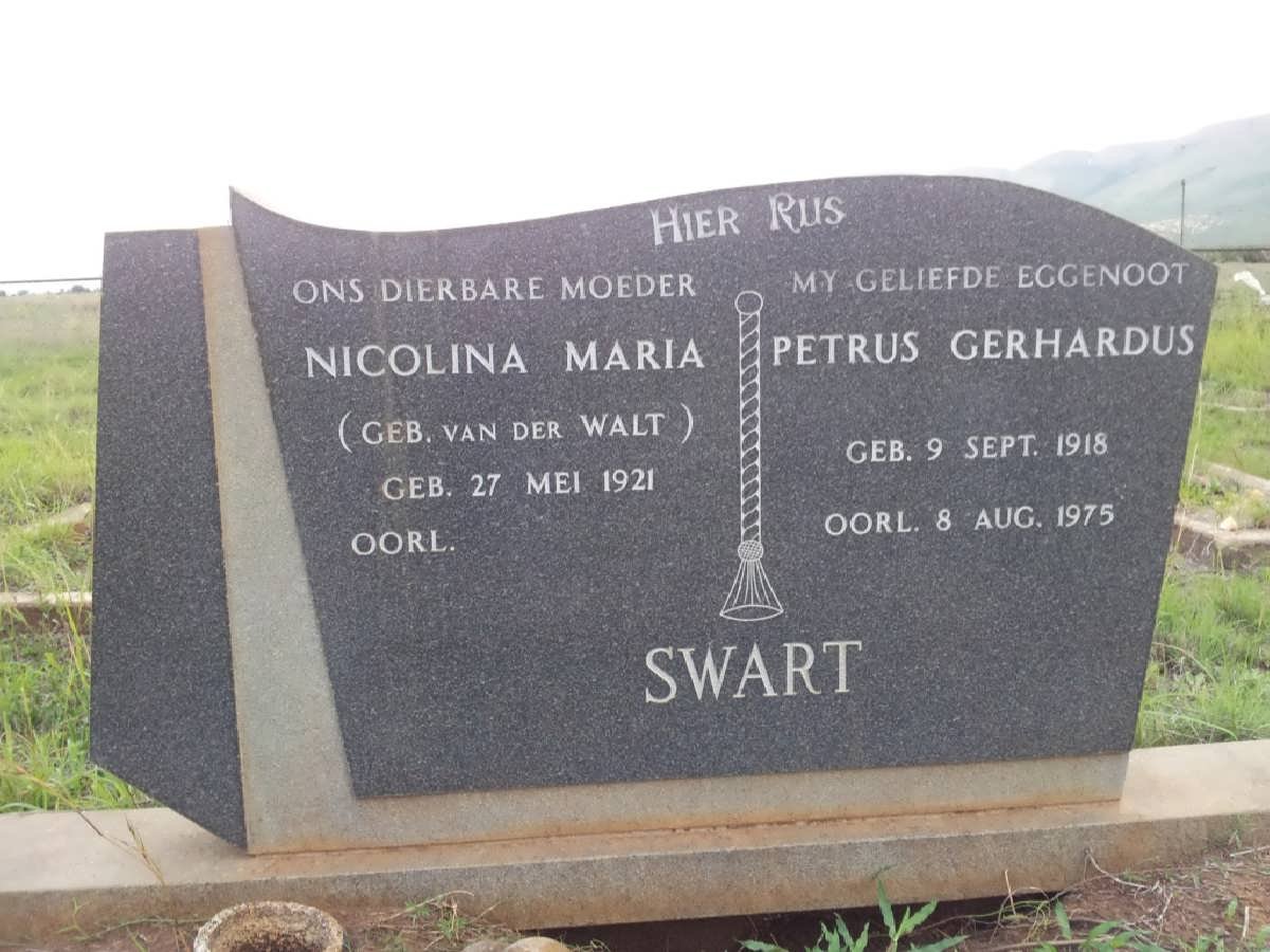 SWART Petrus Gerhardus 1918-1975 &amp; Nicolina Maria VAN DER WALT 1921-