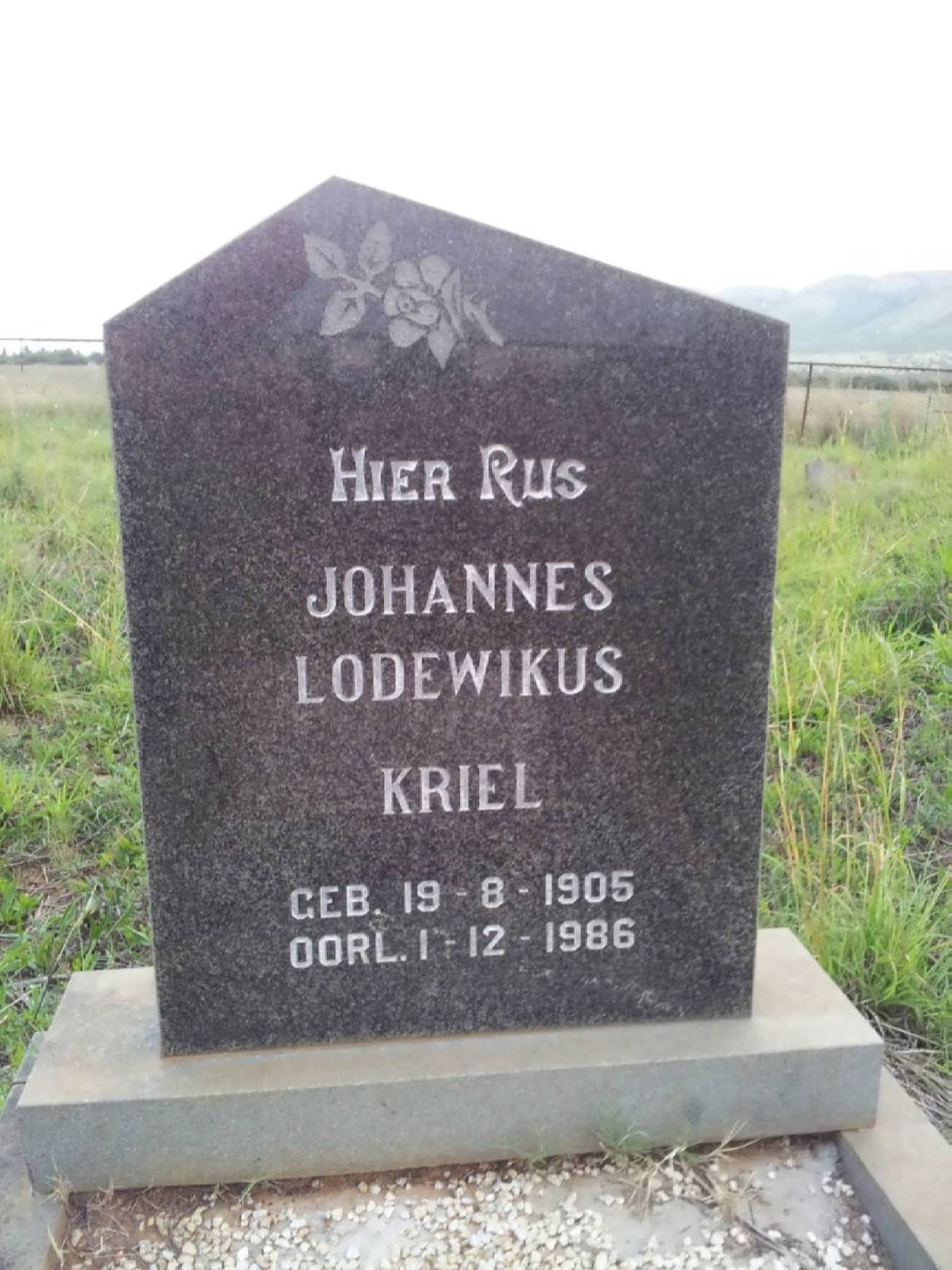 KRIEL Johannes Lodewikus 1905-1986