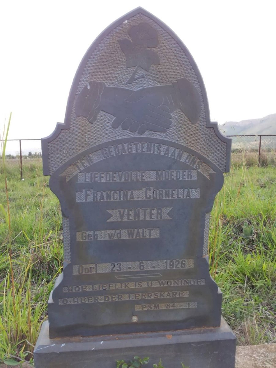 VENTER Francina Cornelia nee V.D.WALT -1926