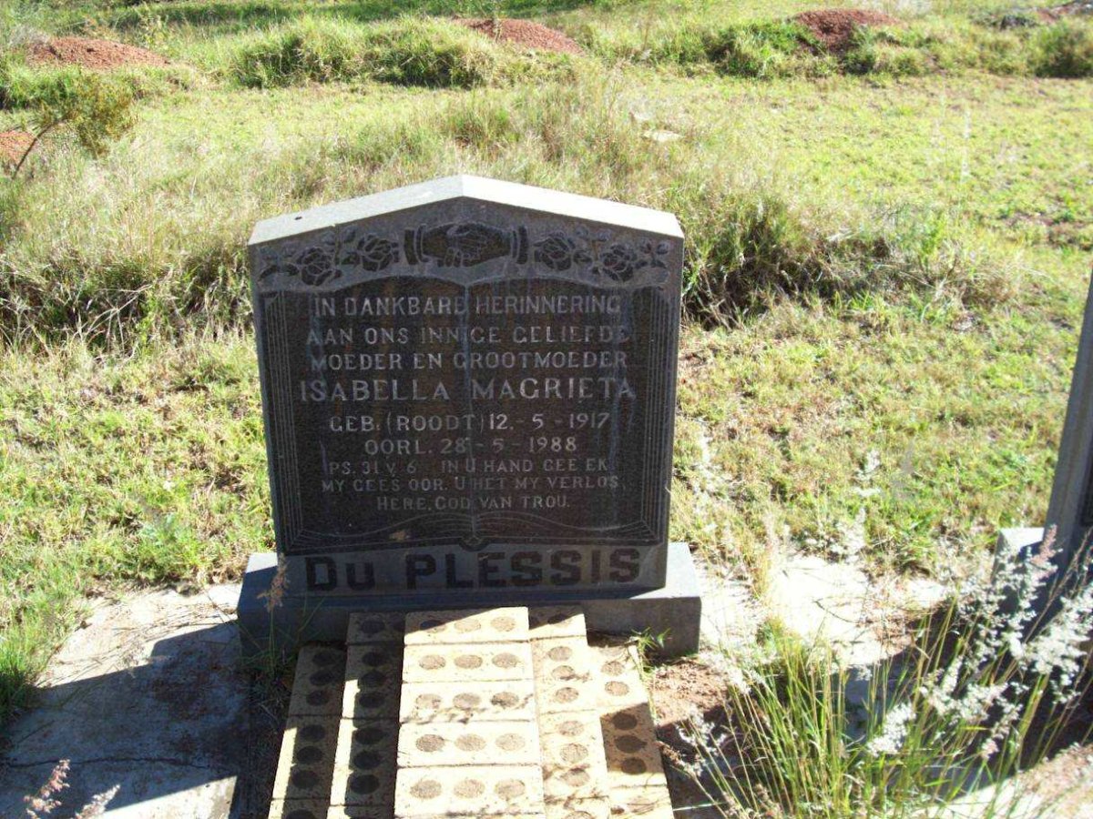 PLESSIS Isabella Magrieta, du  nee ROODT 1917-1988