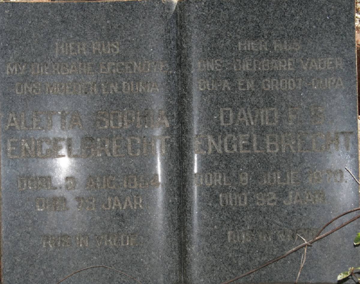 ENGELBRECHT David F.S. -1970 &amp; Aletta Sophia -1954