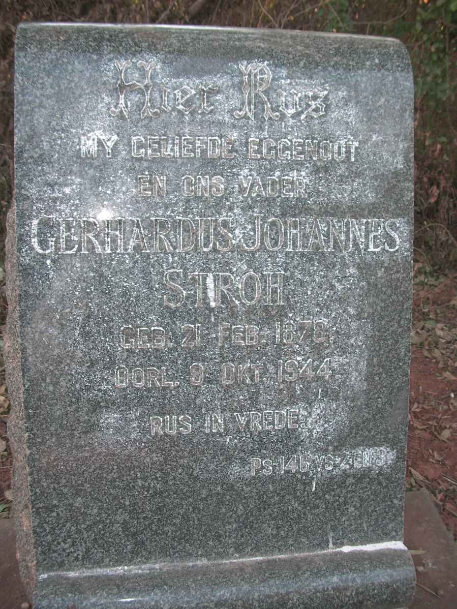 STROH Gerhardus Johannes 1878-1944