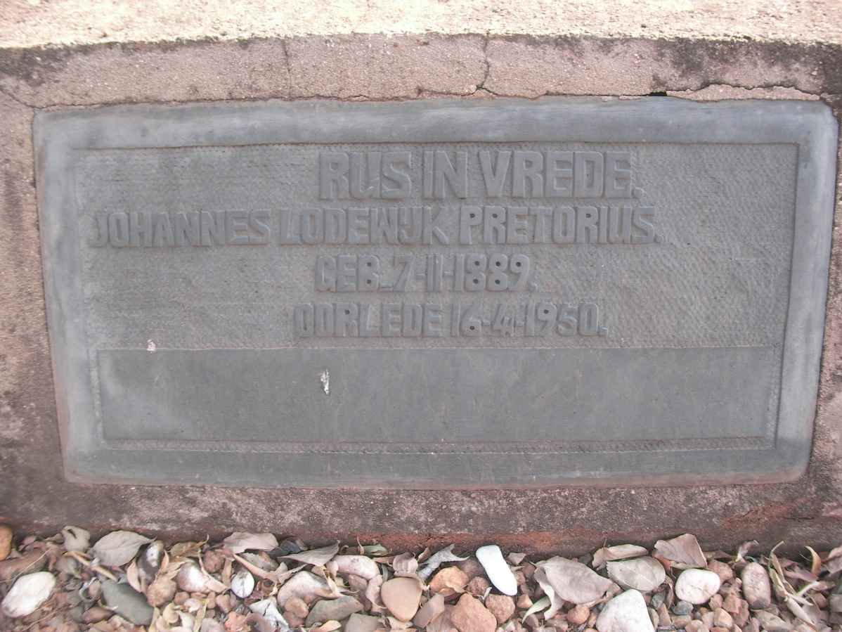 PRETORIUS Johannes Lodewijk 1889-1950