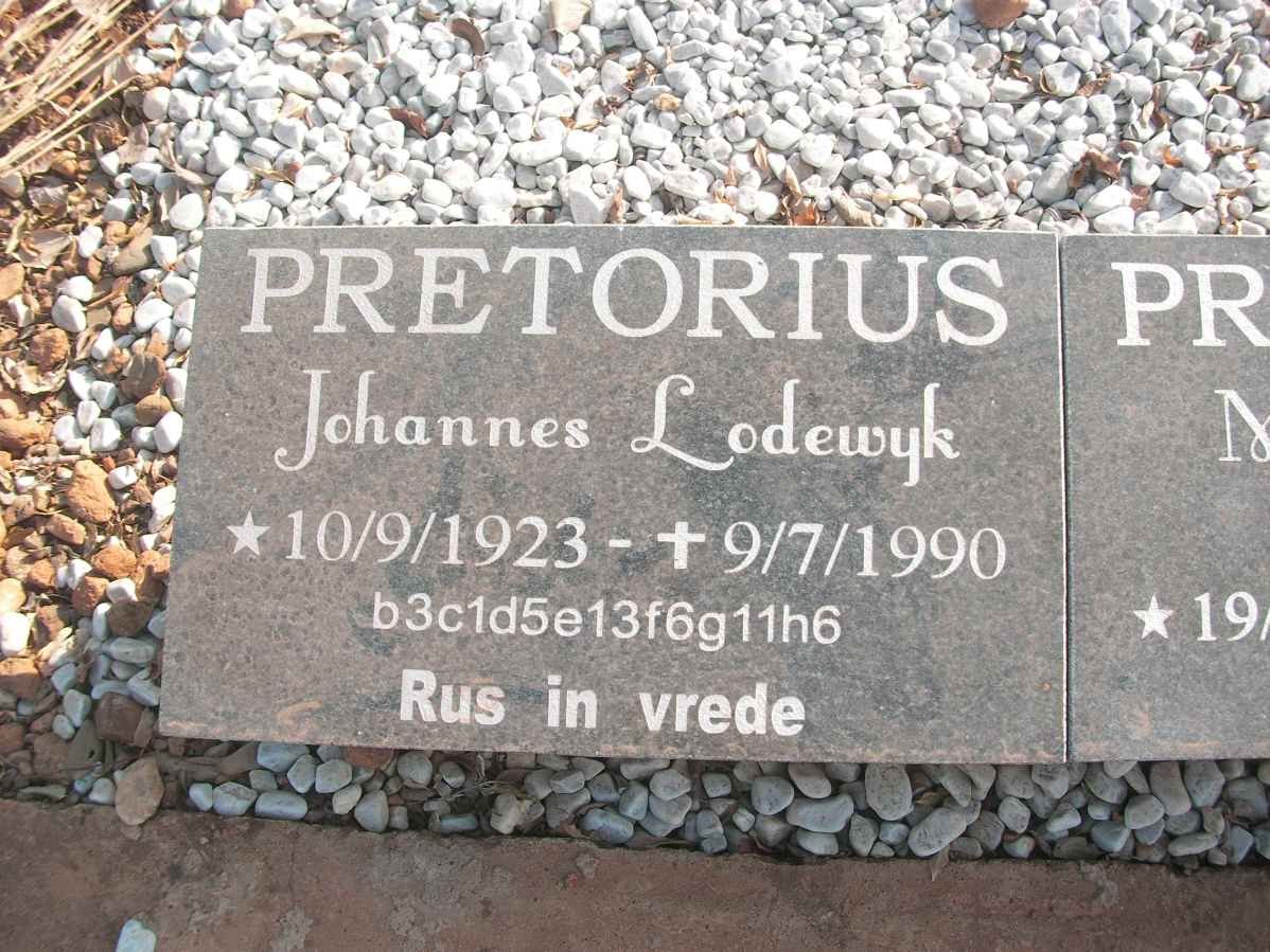 PRETORIUS Johannes Lodewyk 1923-1990