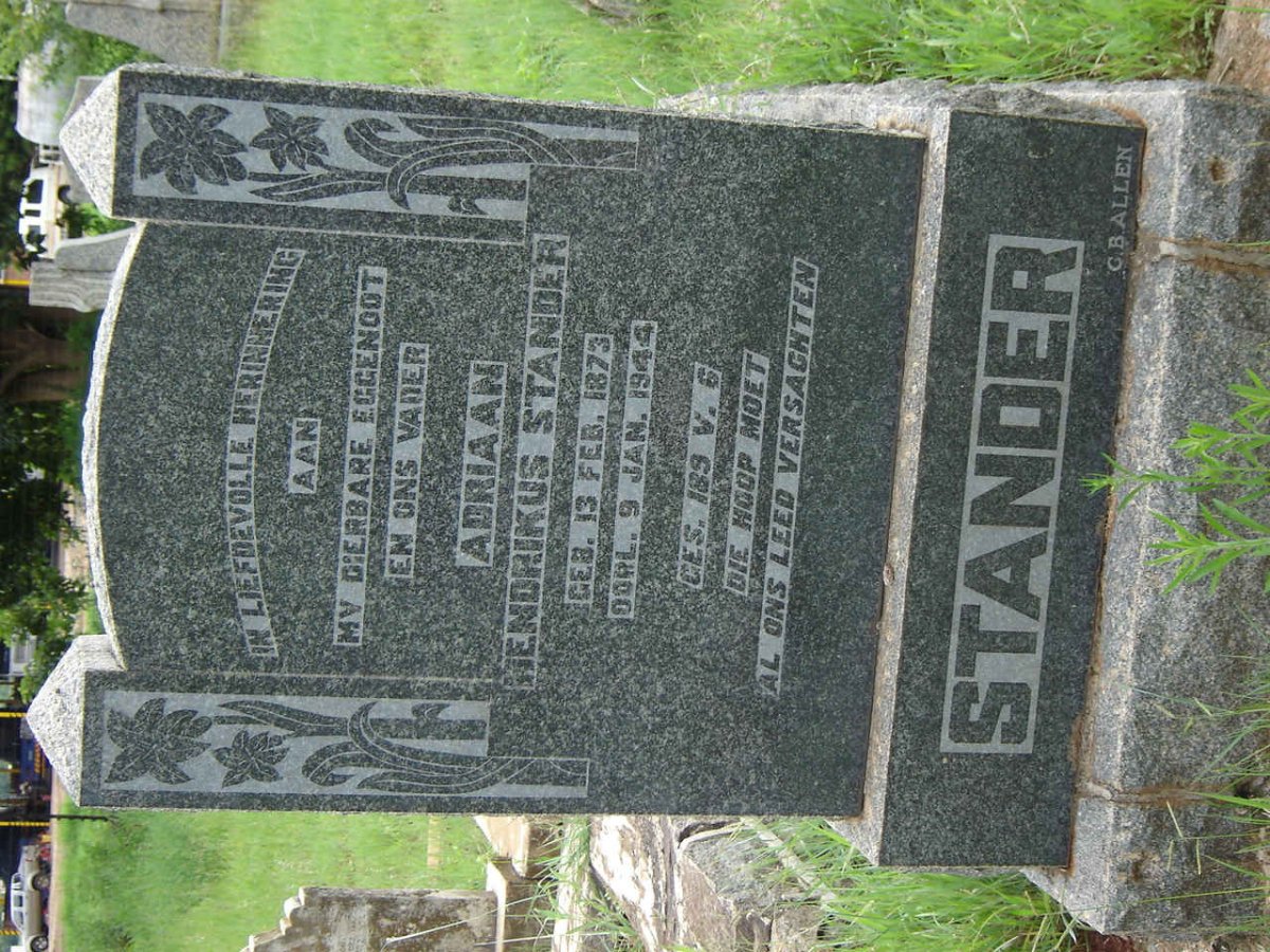 STANDER Adriaan Hendrikus 1873-1944