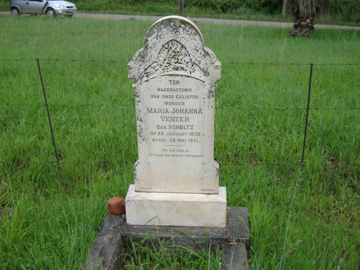 VENTER Maria Johanna nee SCHOLTZ 1838-1921