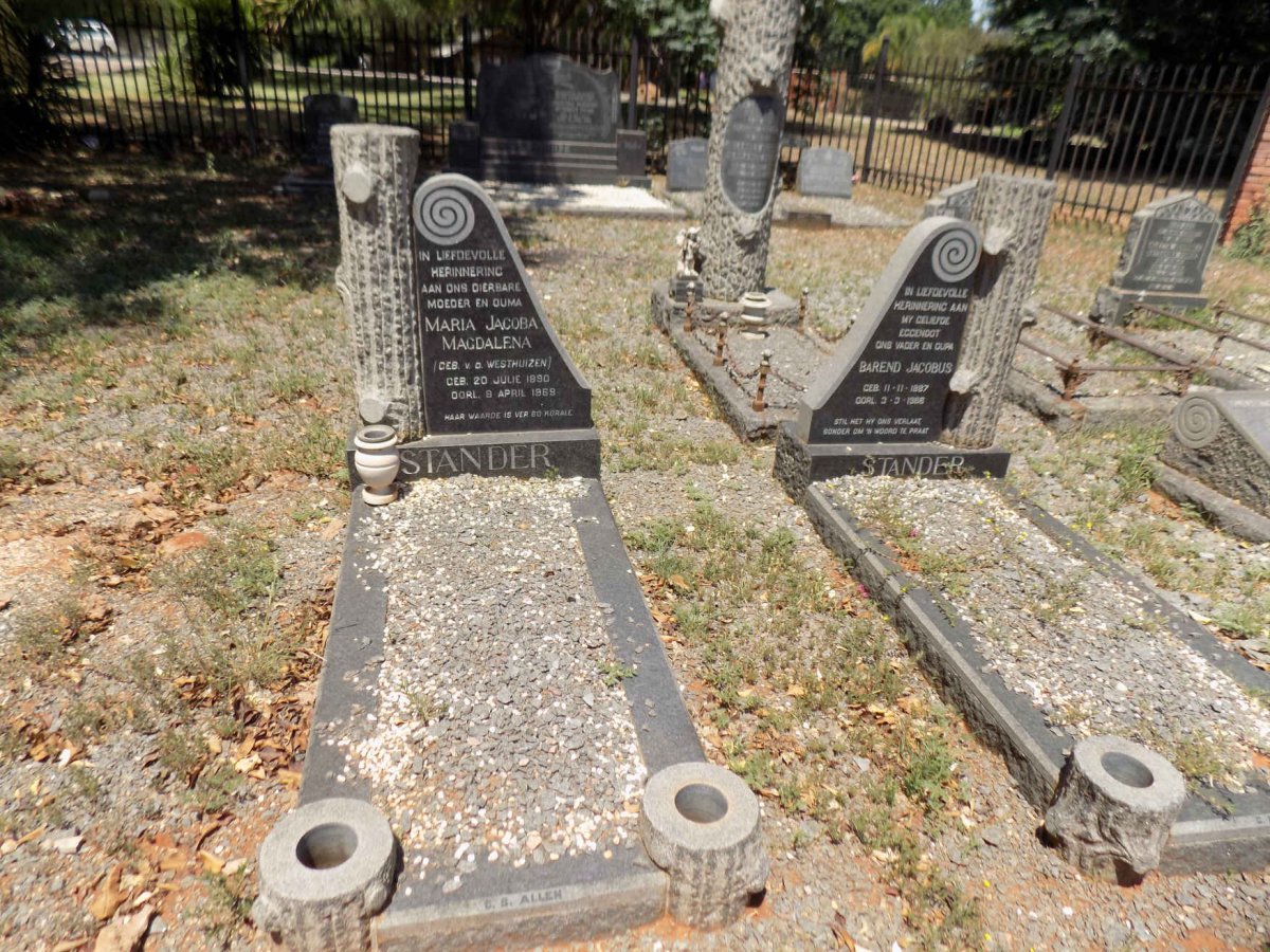 STANDER Barend Jacobus 1887-1966 &amp; Maria Jacoba Magdalena V.D. WESTHUIZEN 1890-1969