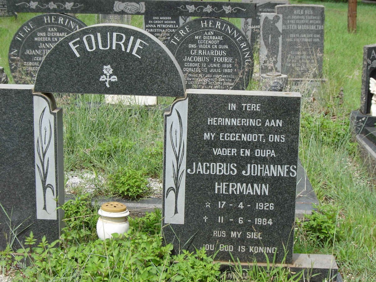 FOURIE Jacobus Johannes Hermann 1926-1984