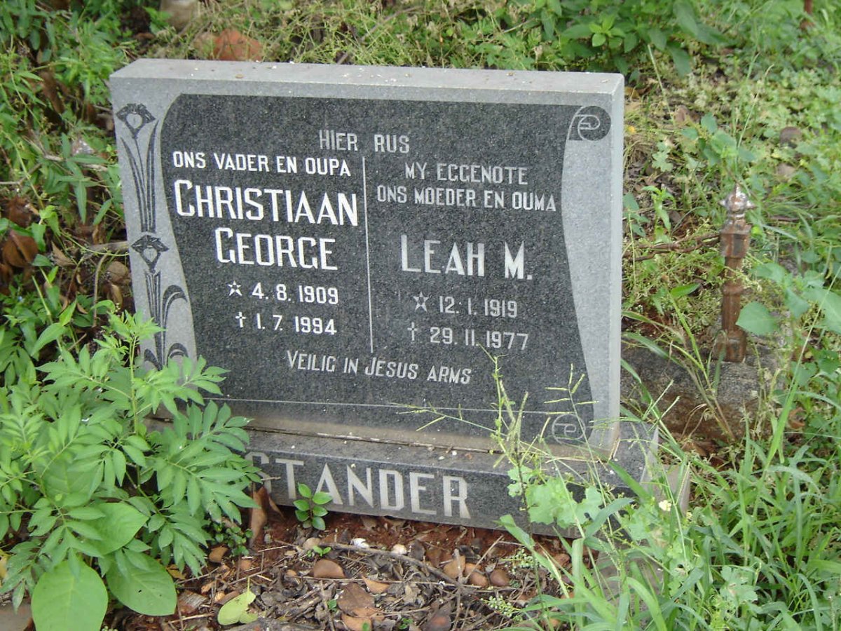 STANDER Christian George 1909-1994 &amp; Leah M. 1919-1977