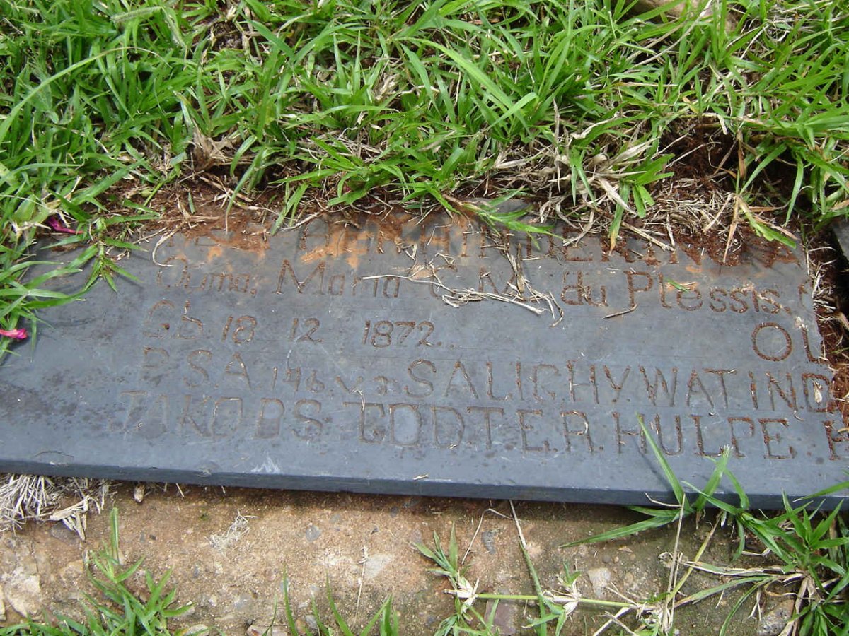 PLESSIS Maria C.M., du nee COETZEE 1872-1946