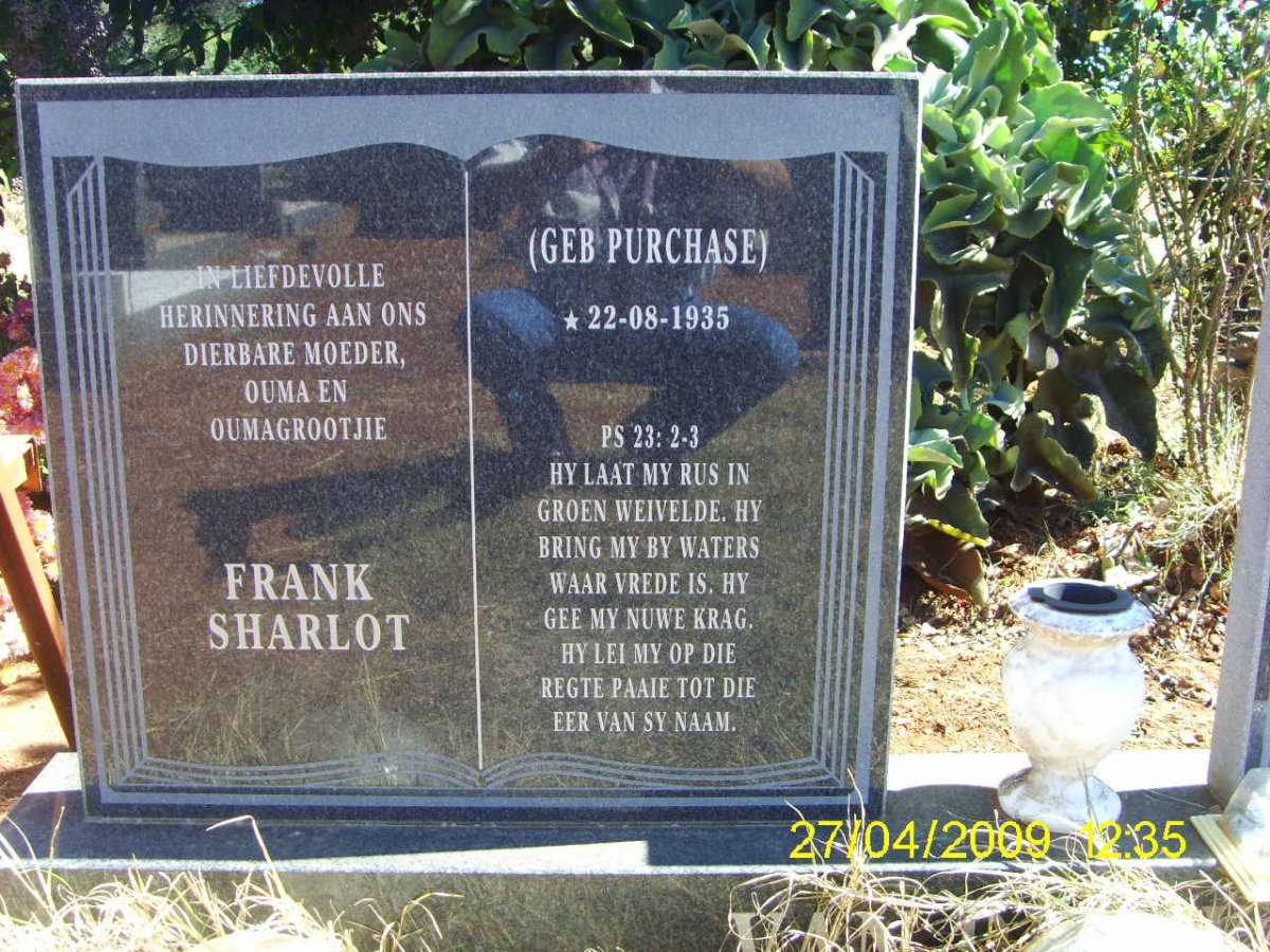 WALT Frank Sharlot, van der nee PURCHASE 1935-
