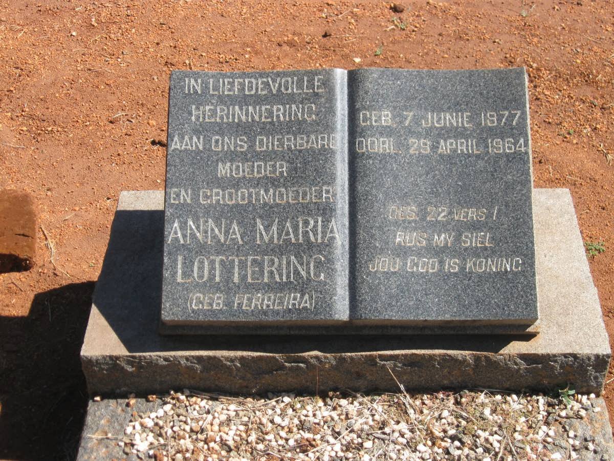 LOTTERING Anna Maria nee FERREIRA 1877-1964