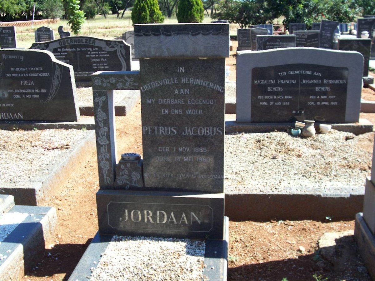 JORDAAN Petrus Jacobus 1885-1960