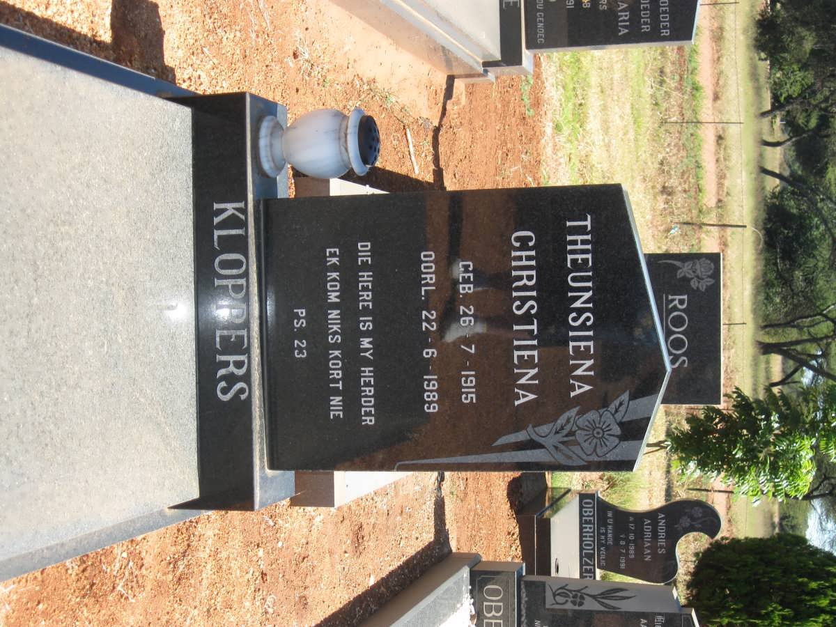KLOPPERS Theunsiena Christiena 1915-1989
