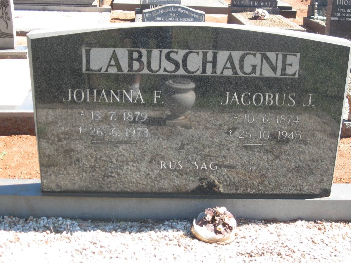 LABUSCHAGNE Jacobus 1874-1945 &amp; Johanna F. 1879-1973