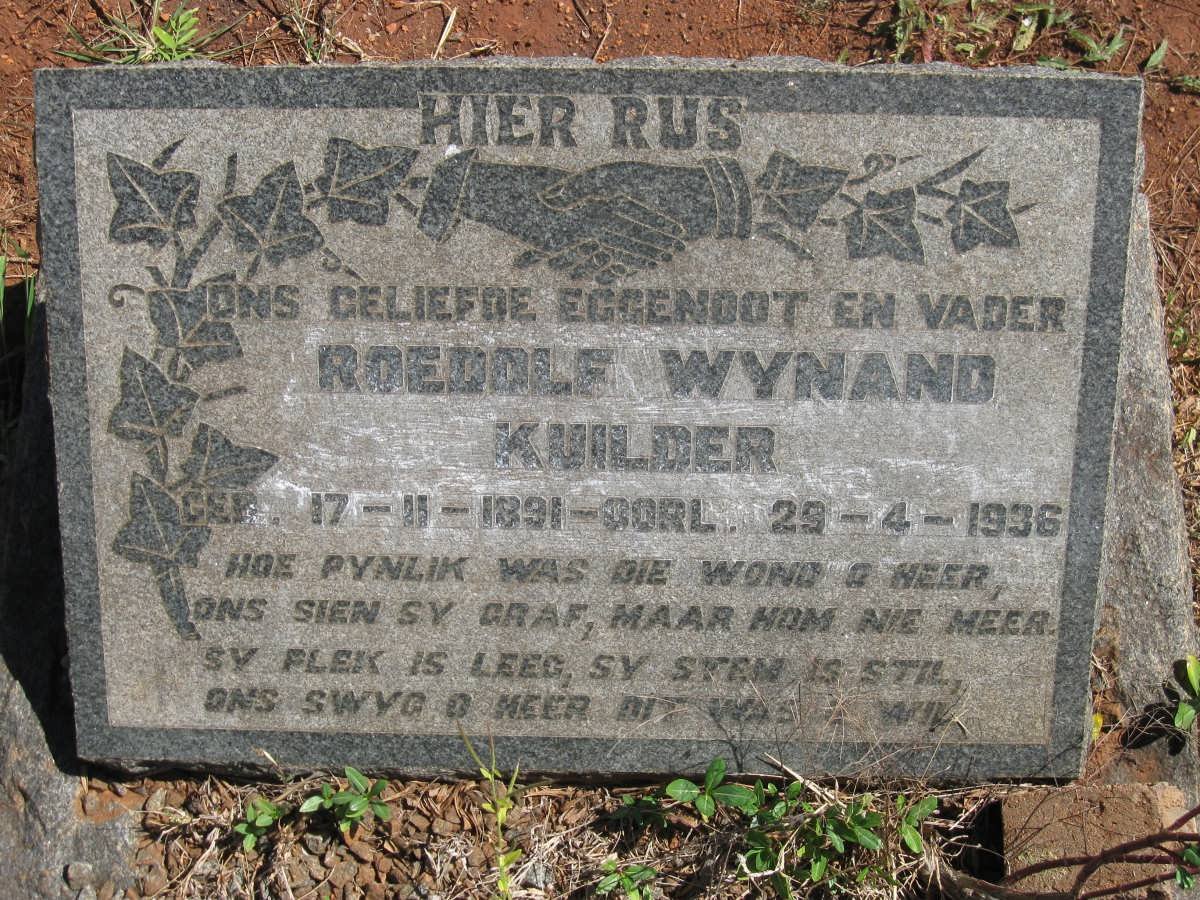 KUILDER Roedolf Wynand 1891-1936