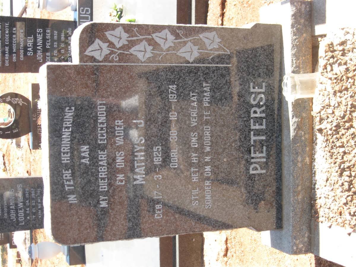 PIETERSE Mathys J. 1925-1974