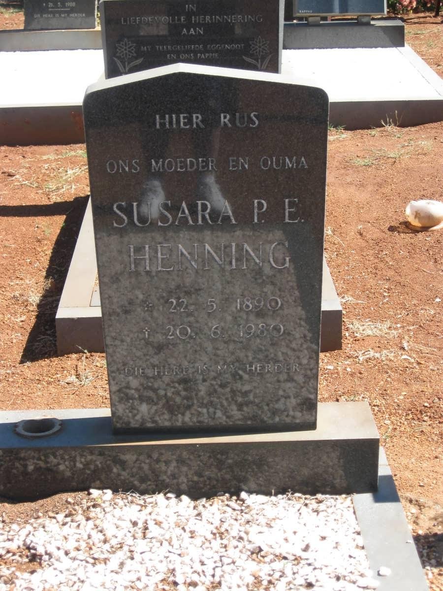 HENNING Susara P.E. 1890-1980