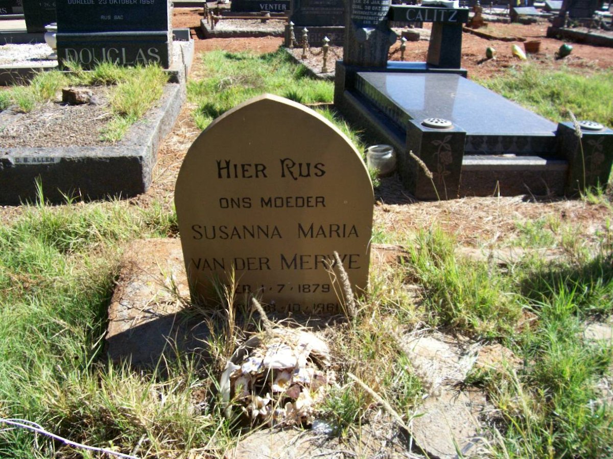 MERWE Susanna Maria, van der 1879-1961