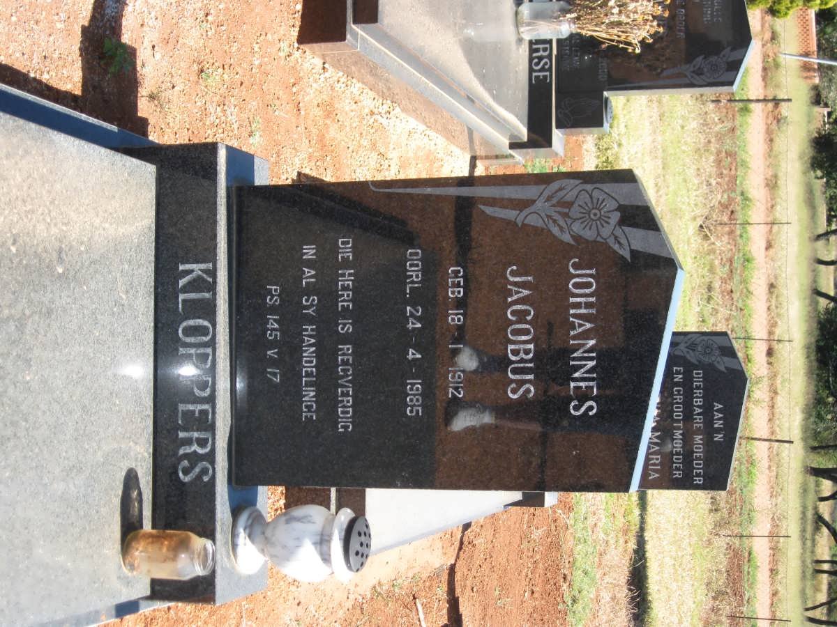 KLOPPERS Johannes Jacobus 1912-1985