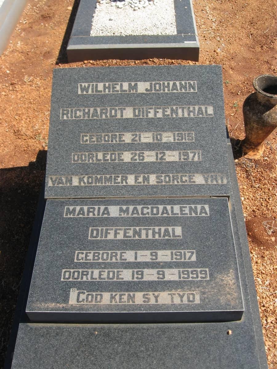 DIFFENTHAL Wilhelm Johann Richardt 1915-1971 &amp; Maria Magdalena 1917-1999
