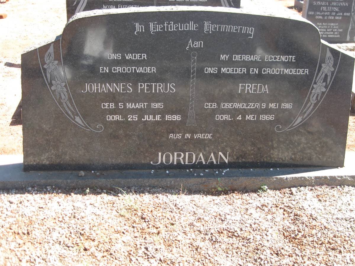 JORDAAN Johannes Petrus 1915-1996 &amp; Freda OBERHOLZER 1916-1966