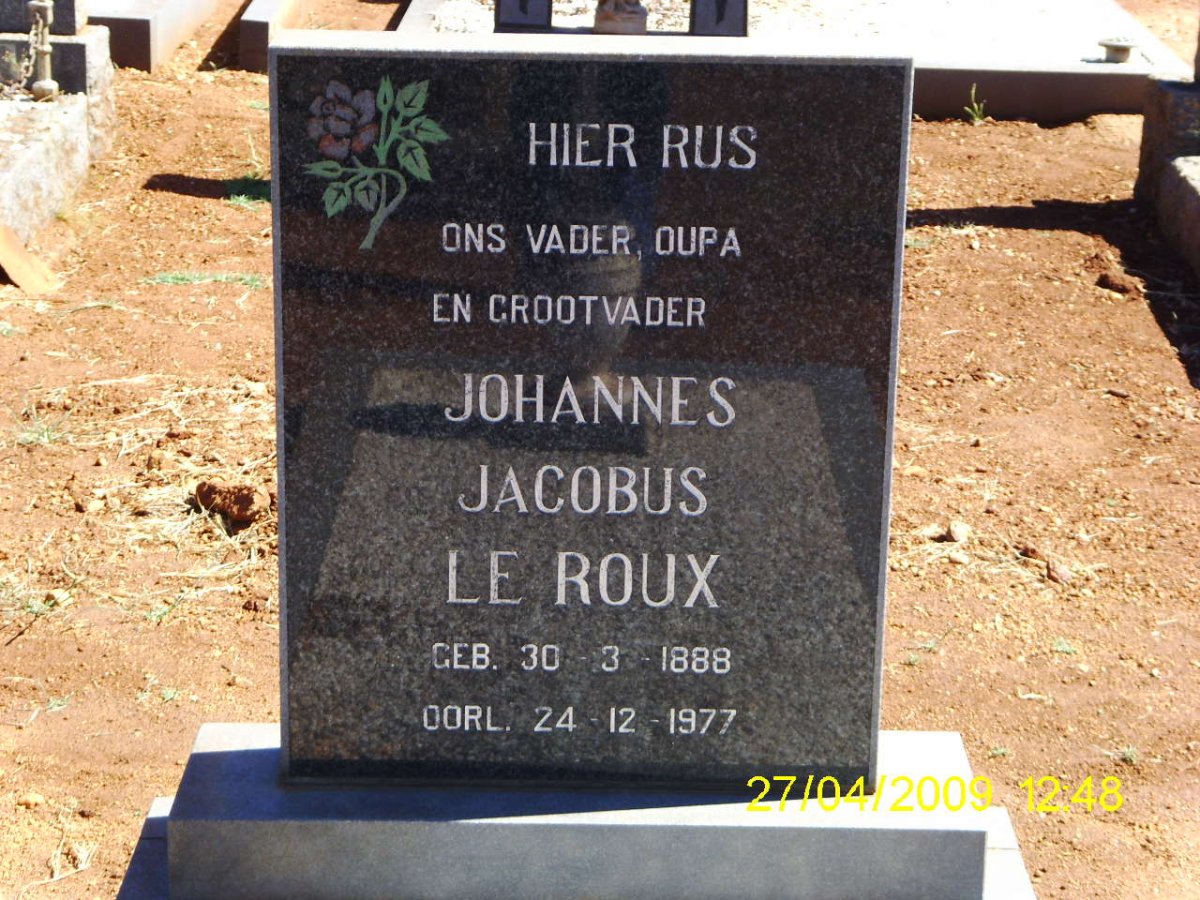 ROUX Johannes Jacobus, le 1888-1977