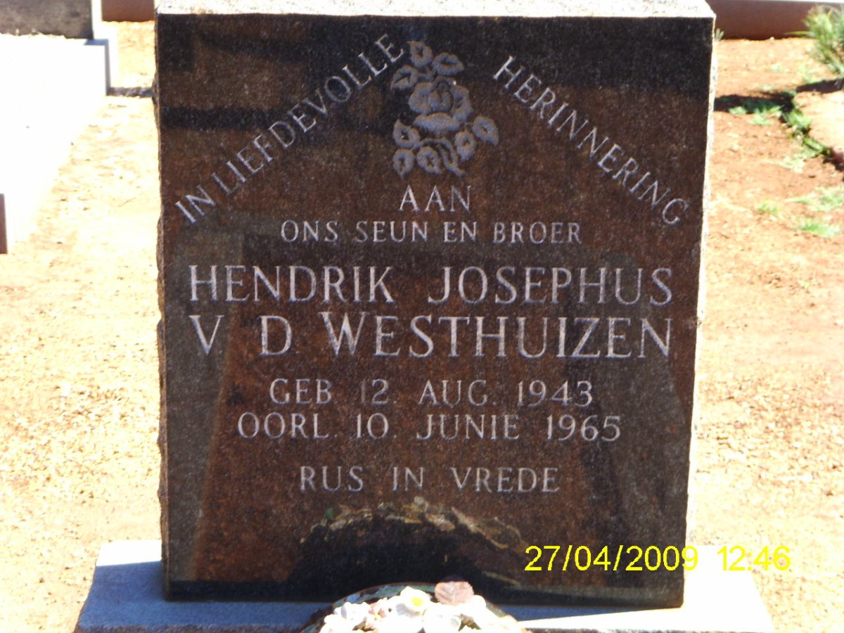 WESTHUIZEN Hendrik Josephus, v.d. 1943-1965