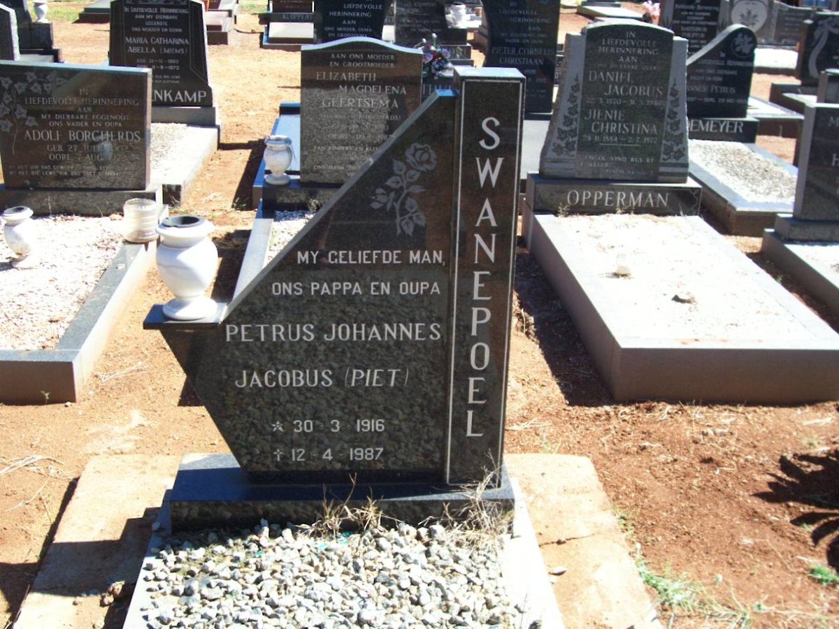 SWANEPOEL Petrus Johannes Jacobus 1916-1987