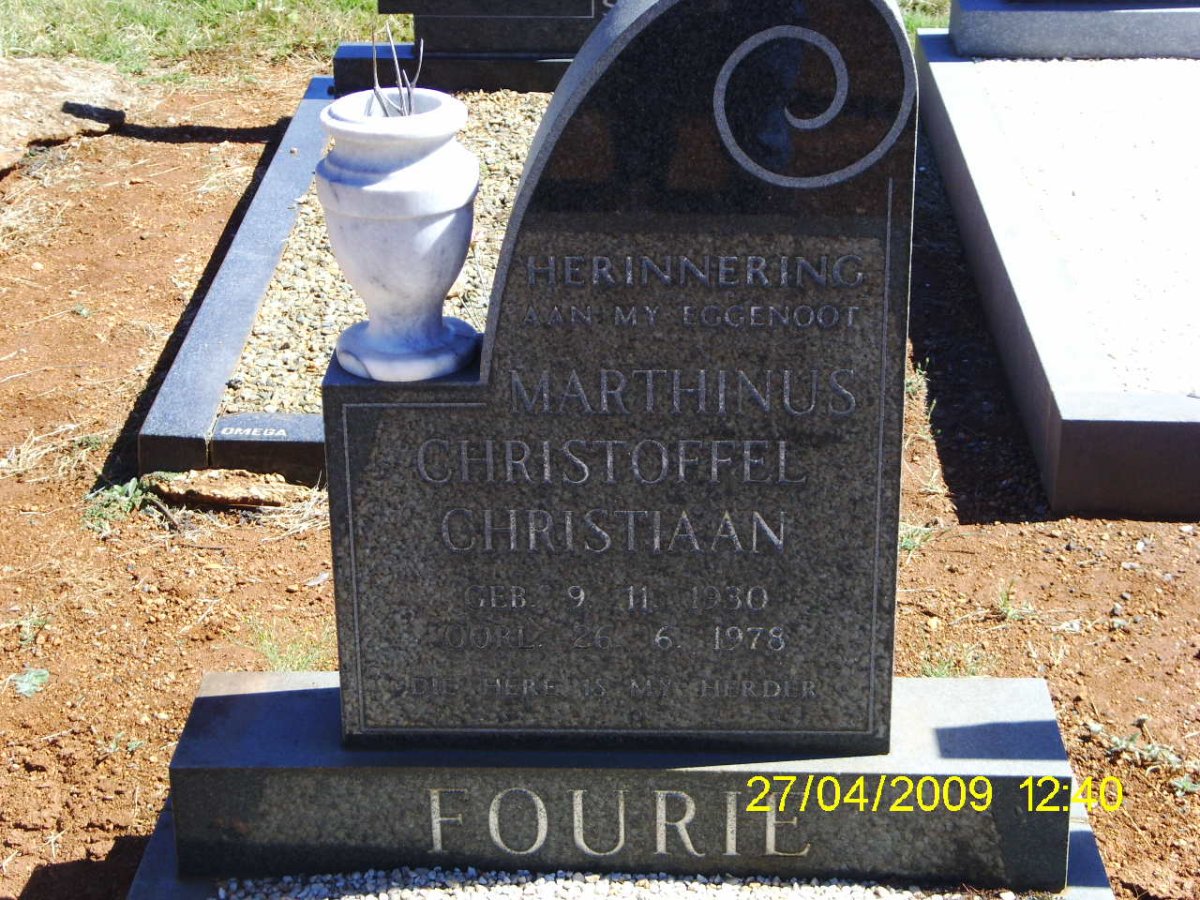 FOURIE Marthinus Christoffel Christiaan 1930-1978