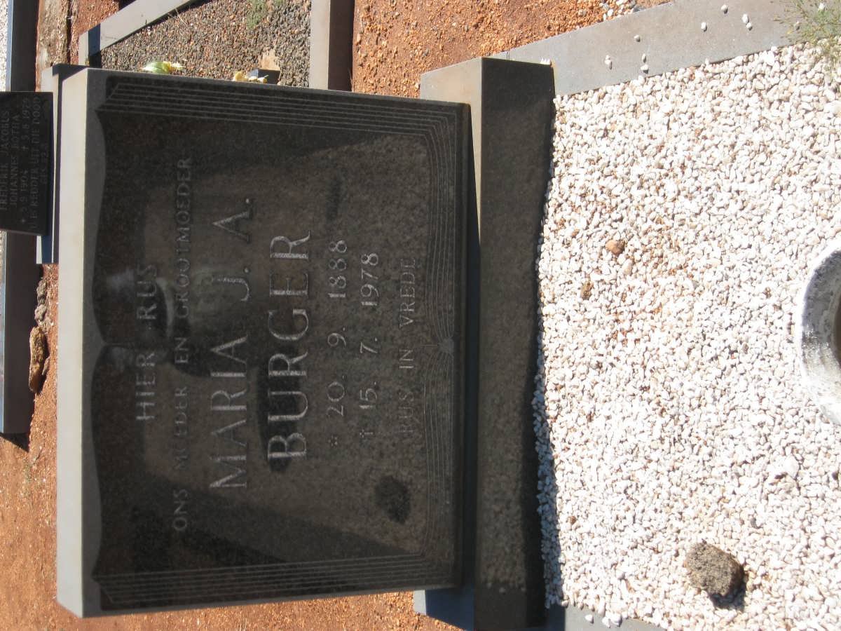 BURGER Maria J.A. 1888-1978