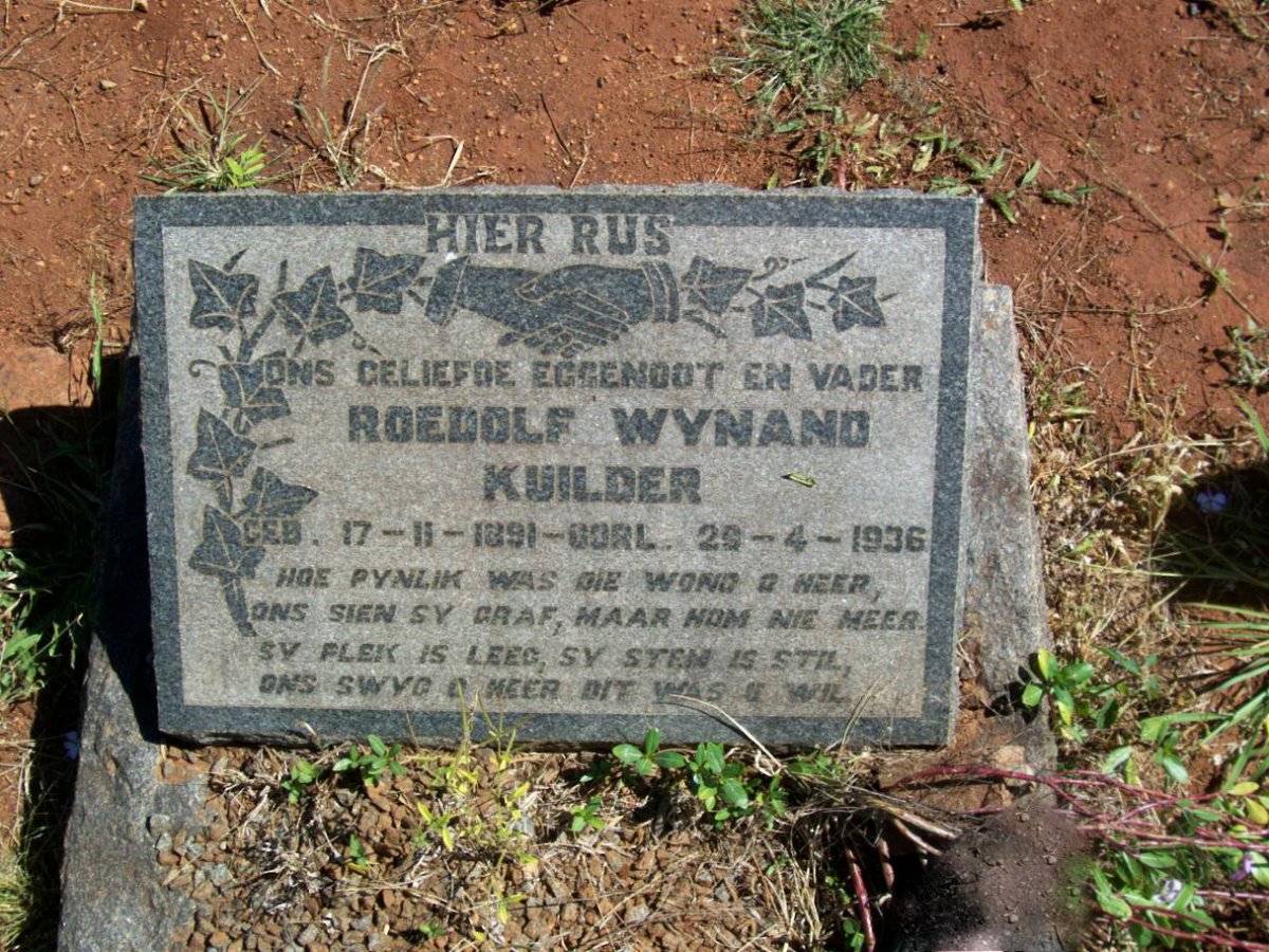 KUILDER Roedolf Wynand 1891-1936