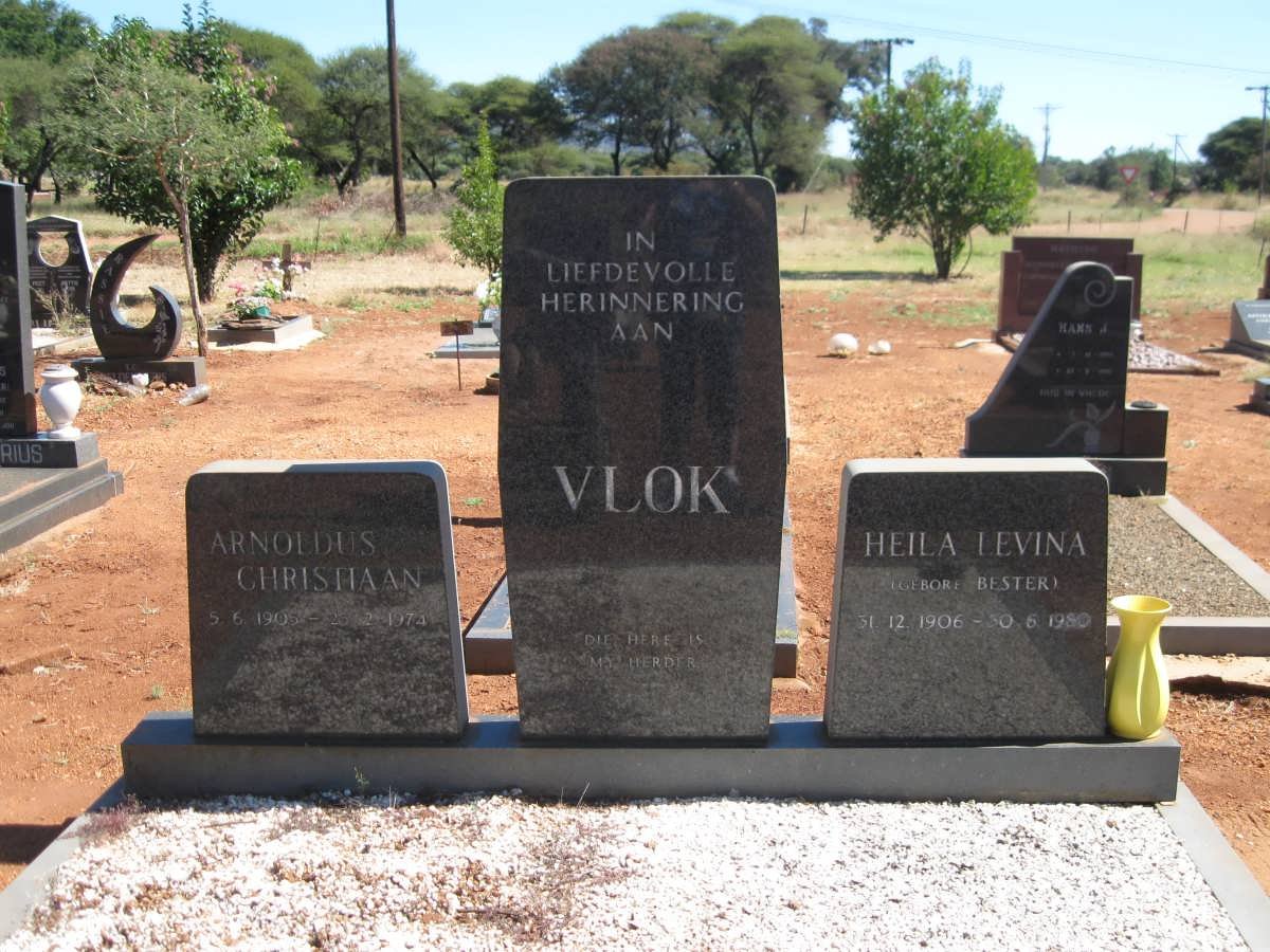 VLOK Arnoldus Christiaan 1905-1974 &amp; Heila Levina BESTER 1906-1980