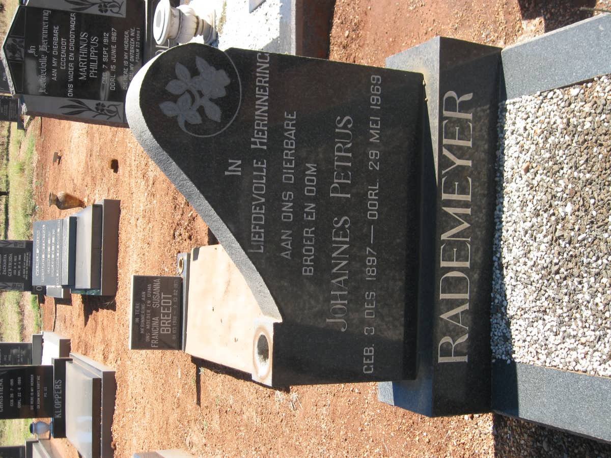 RADEMEYER Johannes Petrus 1897-1969