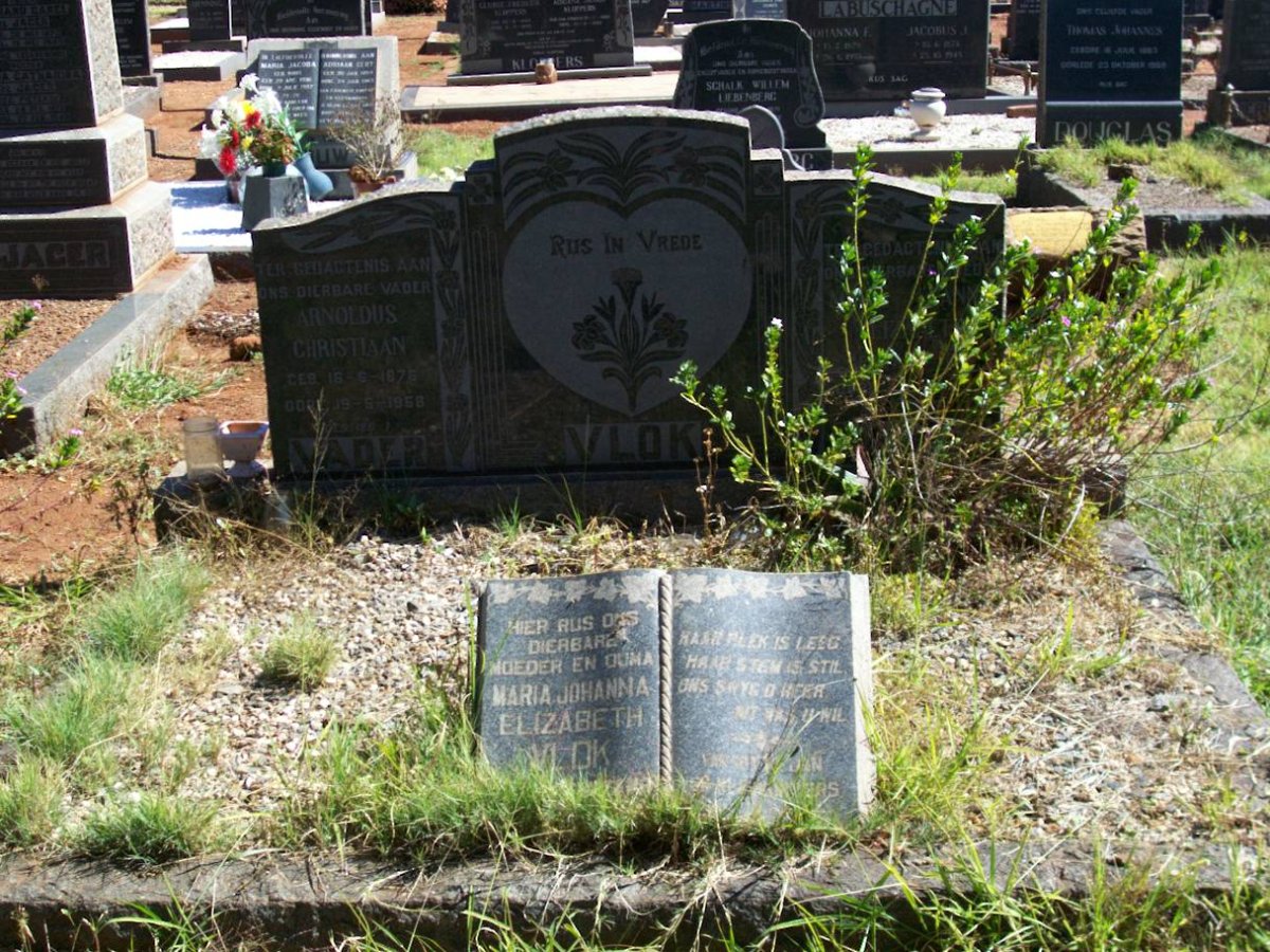 VLOK Arnoldus Christiaan 1876-1958 &amp; Maria Johanna Elizabeth 1896-19??