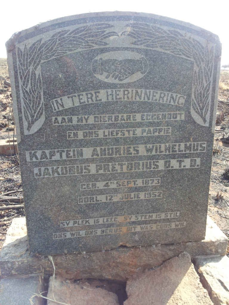 PRETORIUS Andries Wilhelmus Jakobus 1873-1952