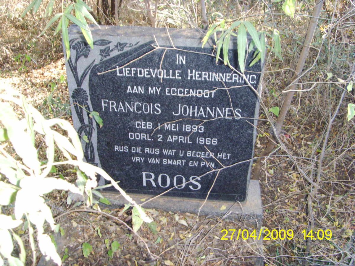 ROOS Francois Johannes 1893-1966