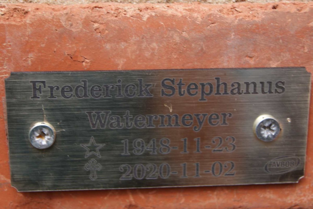 WATERMEYER Frederick Stephanus 1948-2020