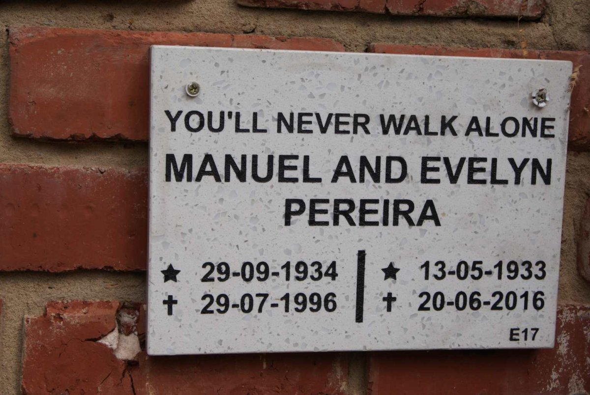 PEREIRA Manuel 1934-1996 &amp; Evelyn 1933-2016