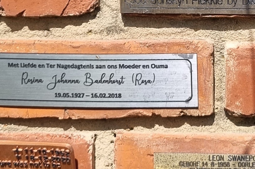 BADENHORST Rosina Johanna 1927-2018