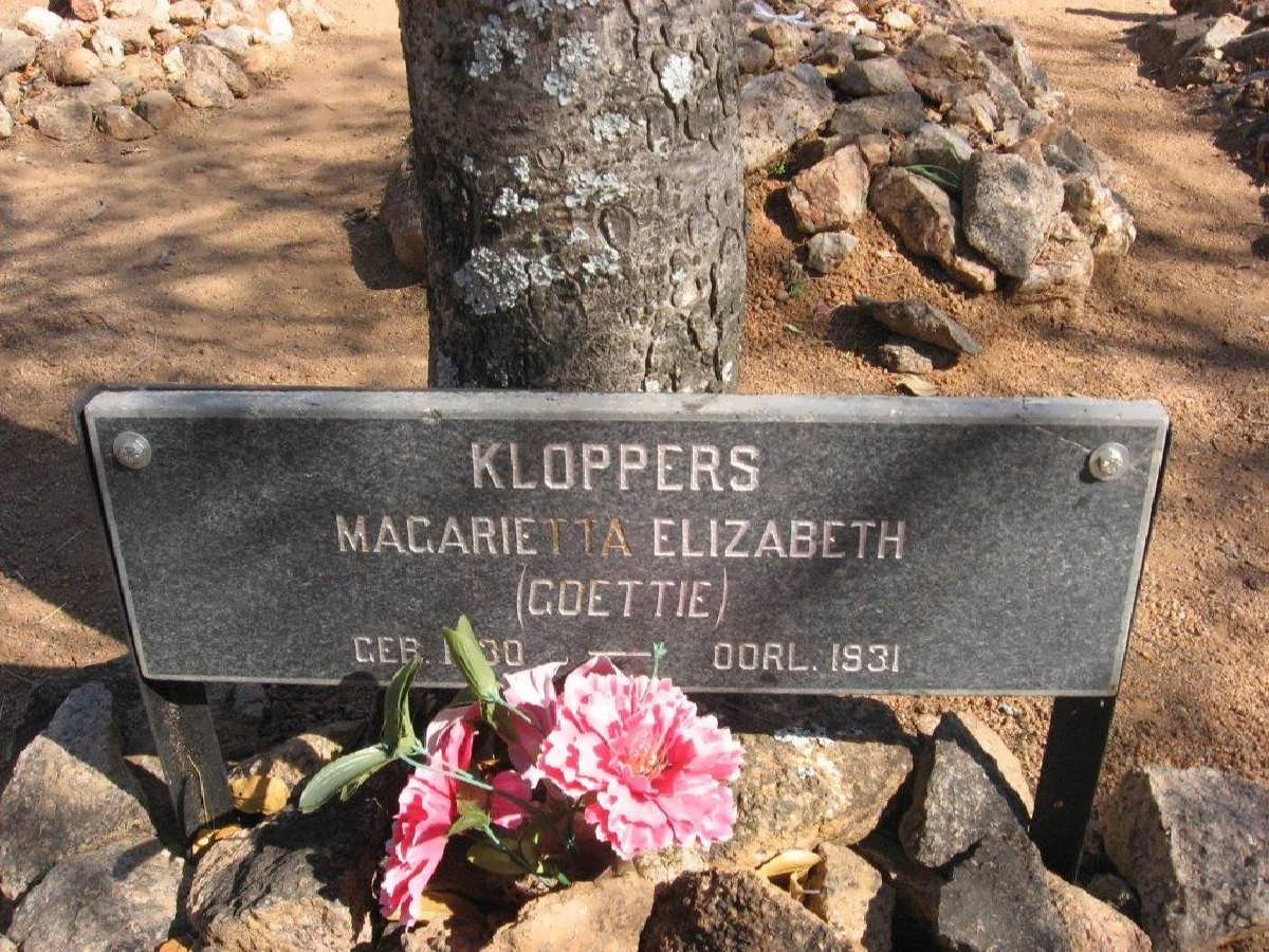KLOPPERS Magarietta Elizabeth 1930-1931