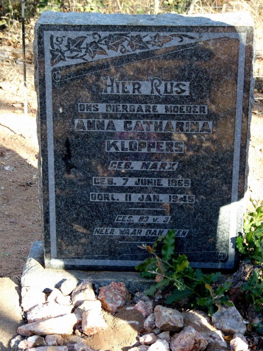KLOPPERS Anna Catharina nee MARX 1865-1945