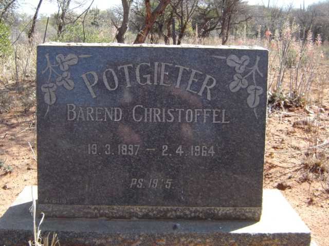 POTGIETER Barend Christoffel 1897-1964