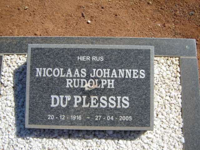 PLESSIS Nicolaas Johannes Rudolph, du 1916-2005