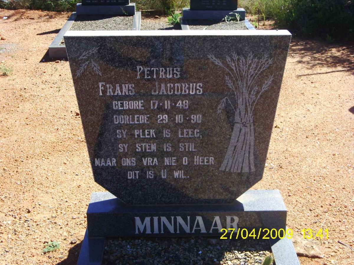 MINNAAR Frans Jacobus 1948-1990